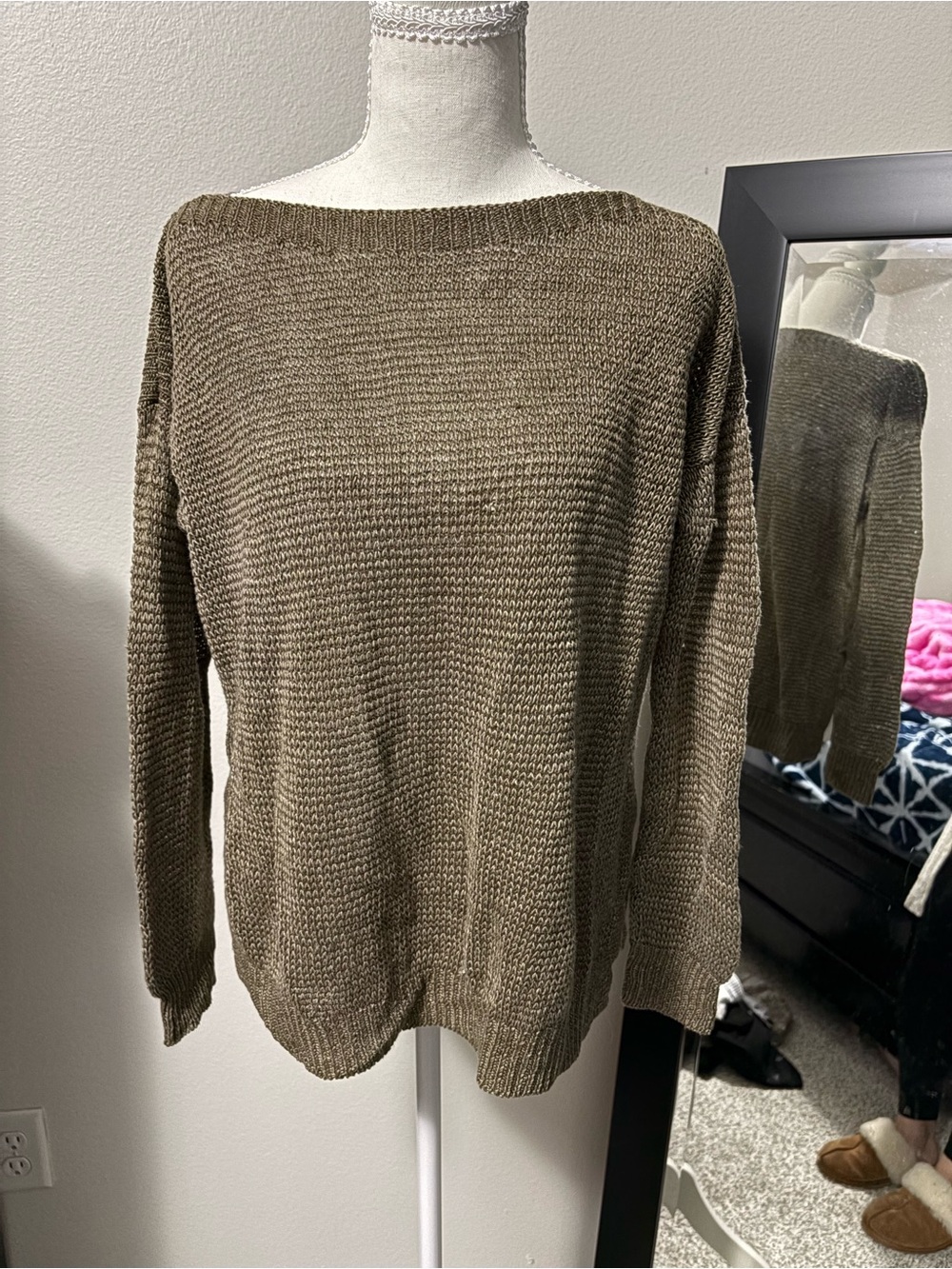 Polo by Ralph Lauren Olive Boatneck Knit Sweater